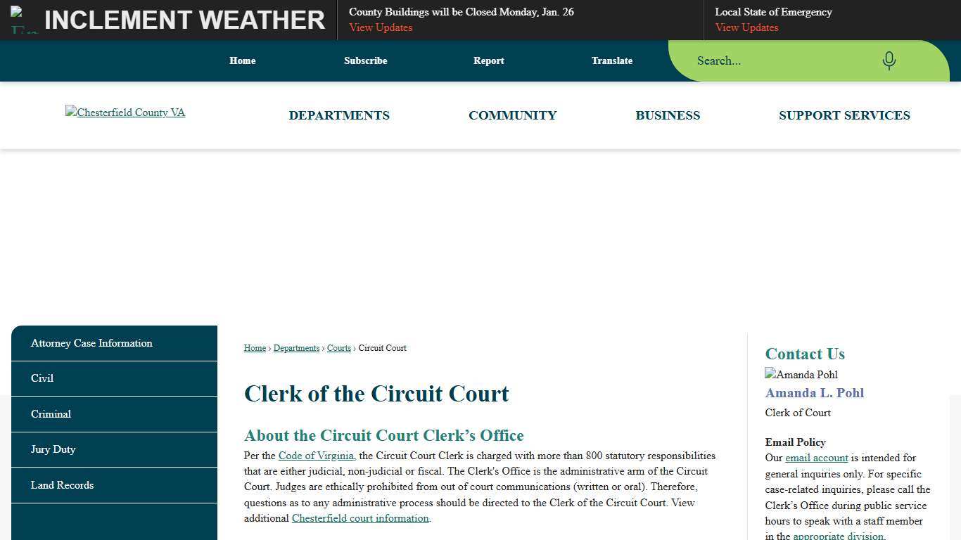 Clerk of the Circuit Court Chesterfield County, VA